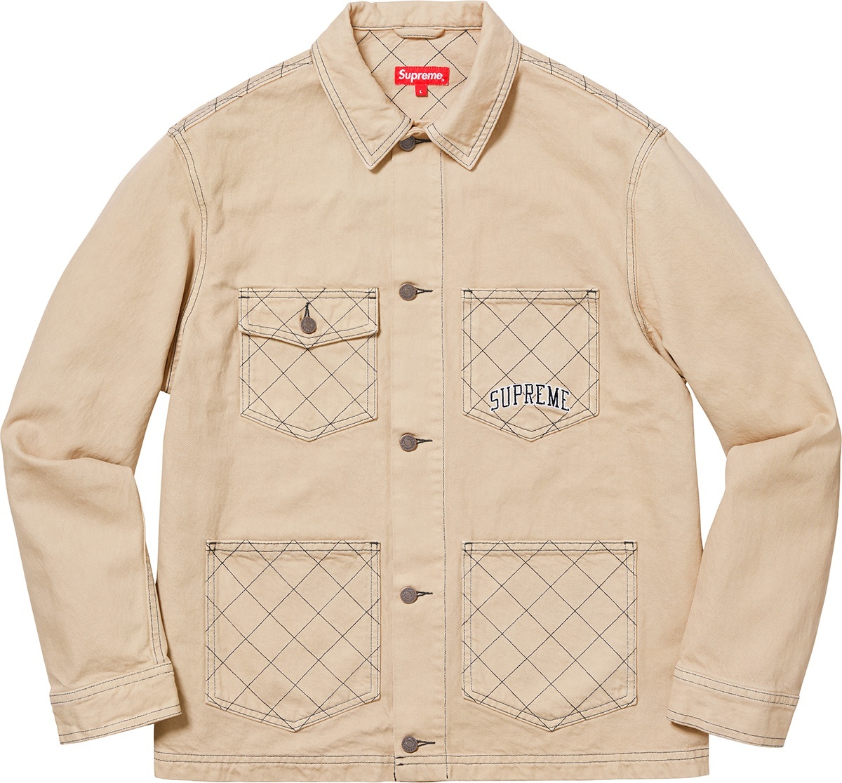 Diamond Stitch Denim Chore Coat view 6